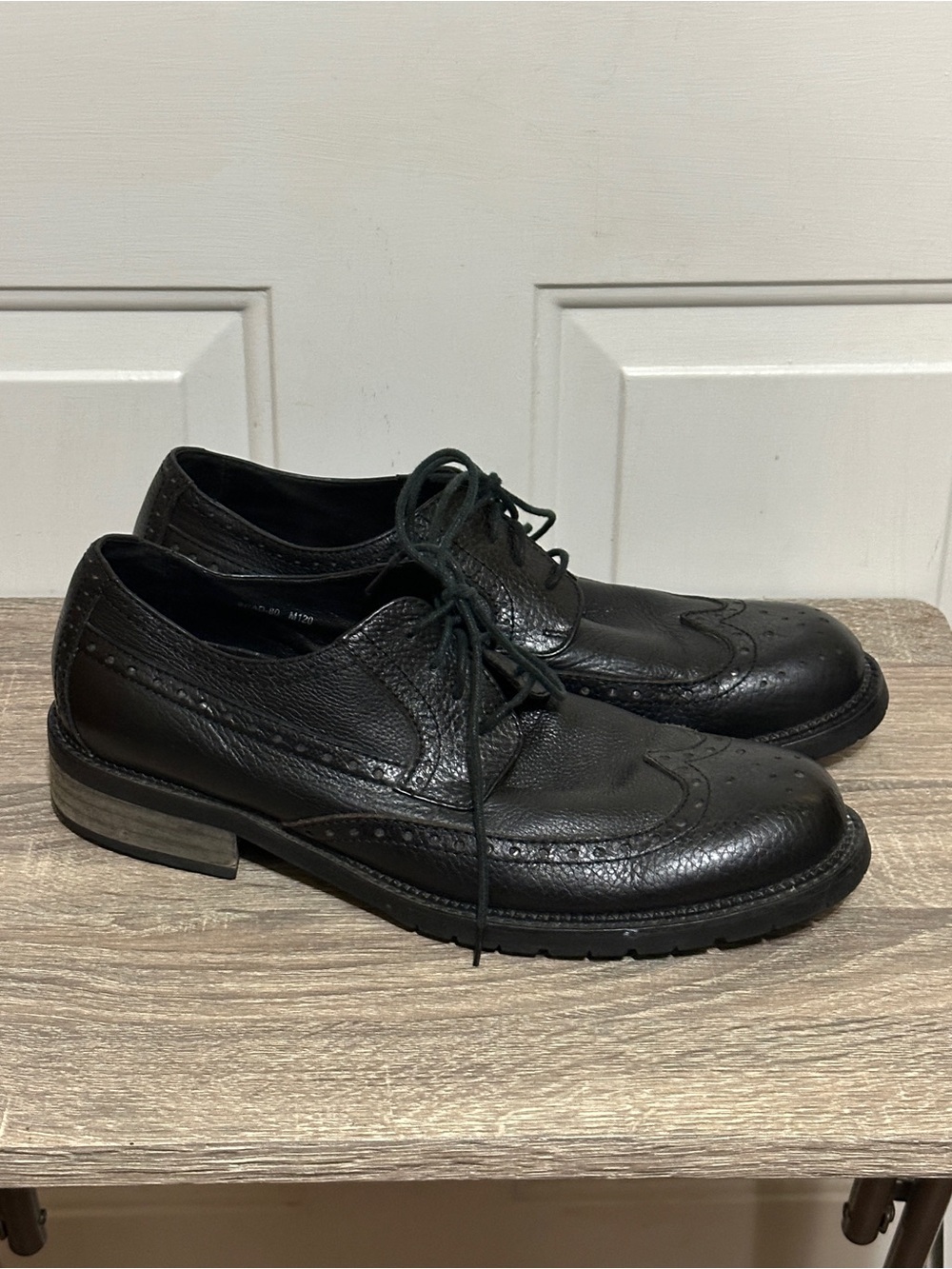 DONALD J PLINER BRAD 80 Black Pebbled Grain Mens Leather Shoes SZ 12 M